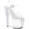 Trasparente sandali pleaser con strass plateau e tacco 19 cm 708RS-02