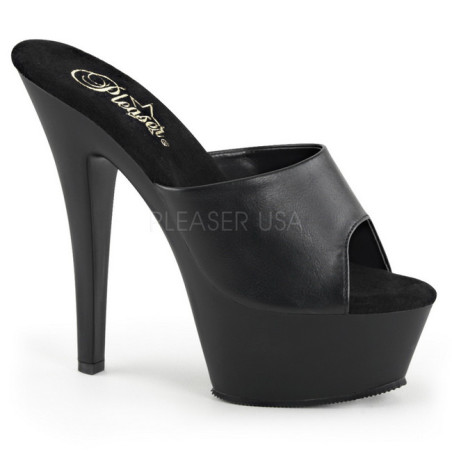 Nero Ecopelle 15,5 cm KISS-201 Plateau Mules Alte