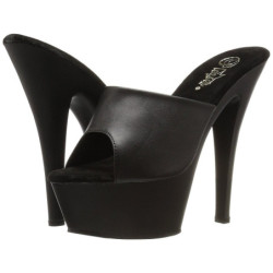 Nero Ecopelle 15,5 cm KISS-201 Plateau Mules Alte