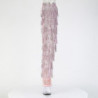 Rosa 18 cm pole dance exotic stivali overknee con frange strass