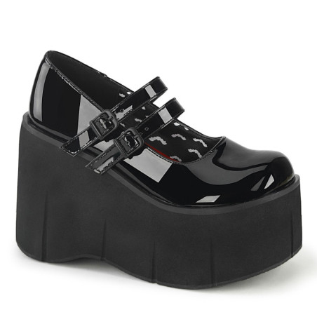 Nero Vegano 11,5 cm DemoniaCult KERA-08 scarpe décolleté mary jane plateau