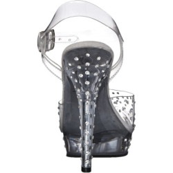 Trasparente 13 cm LIP-108RS scarpe posare - tacco alto da competizione bikini
