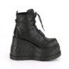 Ecopelle Nero 12 cm STOMP-13 stivaletti con zeppa plateau