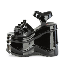 Verniciata 15 cm DemoniaCult WAVE-13 scarpe lolita sandali con zeppa plateau