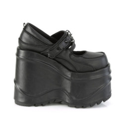 Nero Vegano 15 cm WAVE-48 scarpe décolleté mary jane zeppa plateau