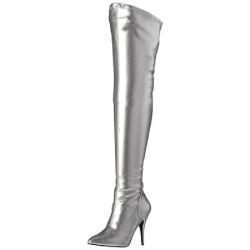Argento Ecopelle 13 cm SEDUCE-3000 stivali overknee tacco alto