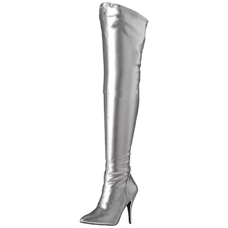 Argento Ecopelle 13 cm SEDUCE-3000 stivali overknee tacco alto