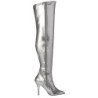Argento Ecopelle 13 cm SEDUCE-3000 stivali overknee tacco alto