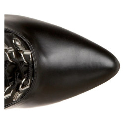 Ecopelle neri 13 cm SEDUCE-3024 stivali sopra il ginocchio con lacci