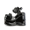 Verniciata Nero 15 cm DemoniaCult WAVE-20 scarpe lolita sandali con zeppa plateau