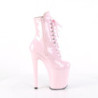 Verniciata 20 cm XTREME-1020 stivaletti tacco alto con stringati rosa