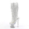 Bianche strass stivaletti pleaser con plateau e tacco 18 cm SPECTATOR-2017RSF2