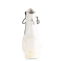 Vegano 11,5 cm SHAKER-52 demoniacult stivaletti con zeppa e plateau bianco