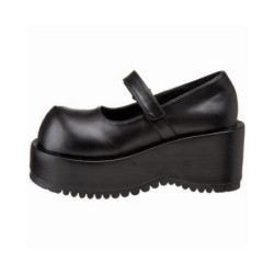 Vegano 8,5 cm DemoniaCult DOLLIE-01 scarpe décolleté mary jane neri