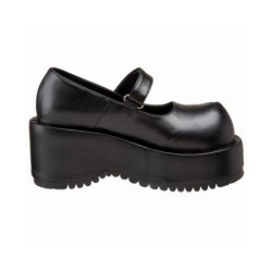 Vegano 8,5 cm DemoniaCult DOLLIE-01 scarpe décolleté mary jane neri