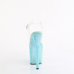 Blu 20 cm 808RRS scarpe tacco alto pole dance e strass plateau