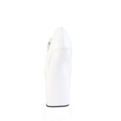 Verniciata 20 cm CRAZE-880 Heelless décolleté pony alto pleaser bianche