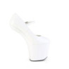 Verniciata 20 cm CRAZE-880 Heelless décolleté pony alto pleaser bianche