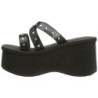 Nero 9 cm FUNN-19 Gotico Plateau Infradito Donna