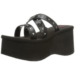 Nero 9 cm FUNN-19 Gotico Plateau Infradito Donna