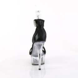 Nero 15 cm DELIGHT-641 Sandali piattaforma con cinturini alla caviglia