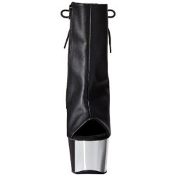 Ecopelle Nero 18 cm Pleaser ADORE-1018 Cromo Plateau Stivaletti Donna