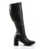 Nero Ecopelle 7,5 cm GOGO-300WC Stivali da donna con gambale largo