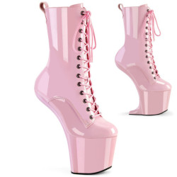 Verniciata 20 cm CRAZE-1040 Heelless stivaletti pony alto pleaser rosa