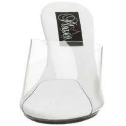 Bianco Trasparente 8 cm BELLE-301 Ciabattina Tacchi Alti