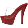 Rosso Trasparente 15,5 cm KISS-201 Plateau Mules Alte
