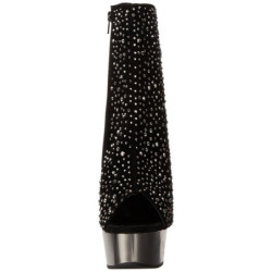 Strass 16 cm Pleaser DELIGHT-1018RS Cromo Plateau Stivaletti Donna