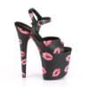 Nero 20 cm FLAMINGO-809KISSES tacco alto pleaser con plateau