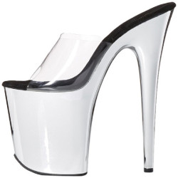 Trasparente 20 cm FLAMINGO-801 Cromo Pantofole Tacco Alto Donna