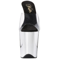 Trasparente 20 cm FLAMINGO-801 Cromo Pantofole Tacco Alto Donna