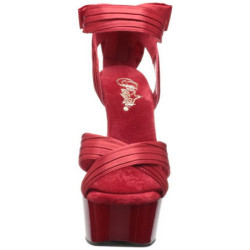 Rosso Raso 15 cm DELIGHT-668 Sandali da Sera con Tacco Alto