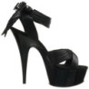 Nero Raso 15 cm DELIGHT-668 Sandali da Sera con Tacco Alto