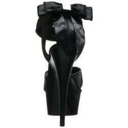 Nero Raso 15 cm DELIGHT-668 Sandali da Sera con Tacco Alto