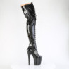 Glitter neri 20 cm FLAMINGO-3020GP stivali sopra il ginocchio con stringati