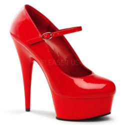 Rosso Vernice 15 cm PLEASER DELIGHT-687 Plateau Scarpe Décolleté