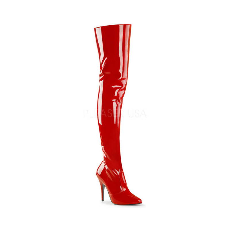 Rosso Vernice 13 cm SEDUCE-3010 Stivali sopra il ginocchio