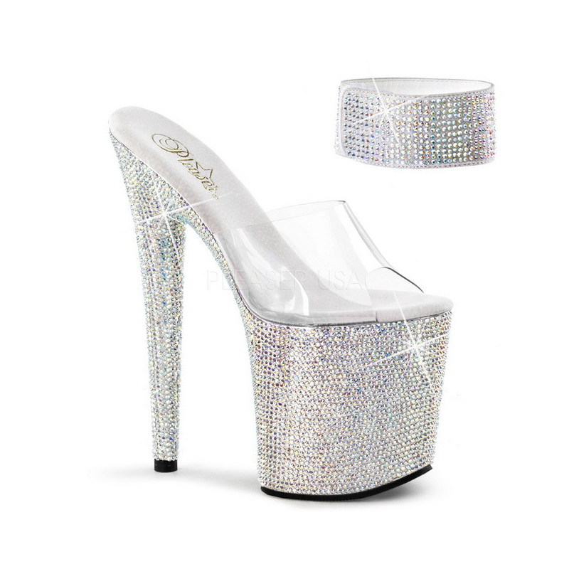 Trasparente Strass 20 cm BEJEWELED-812RS Plateau Sandali Tacco Altissimo
