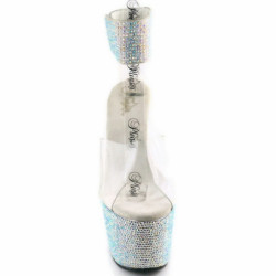 Trasparente Strass 20 cm BEJEWELED-812RS Plateau Sandali Tacco Altissimo