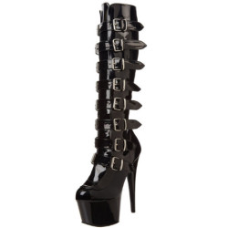 Nero 18 cm ADORE-2043 stivali donna con fibbie e plateau alto