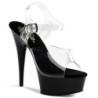 Trasparente Nero 15 cm Pleaser DELIGHT-608 scarpe da cubista e spogliarellista