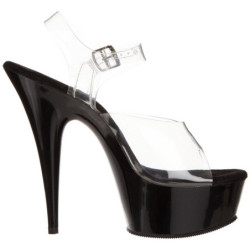 Trasparente Nero 15 cm Pleaser DELIGHT-608 scarpe da cubista e spogliarellista
