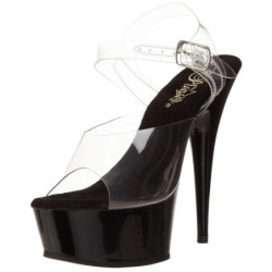 Trasparente Nero 15 cm Pleaser DELIGHT-608 scarpe da cubista e spogliarellista