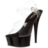 Trasparente Nero 15 cm Pleaser DELIGHT-608 scarpe da cubista e spogliarellista