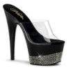Nero Strass 18 cm Pleaser ADORE-701-3 Plateau Mules Tacco Alto