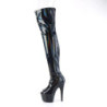 Nero 18 cm ADORE-3011HWR Ologramma piattaforma stivali overknee spuntate