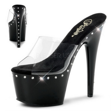 Nero 18 cm Pleaser ADORE-701LS Plateau Ciabattina Alto